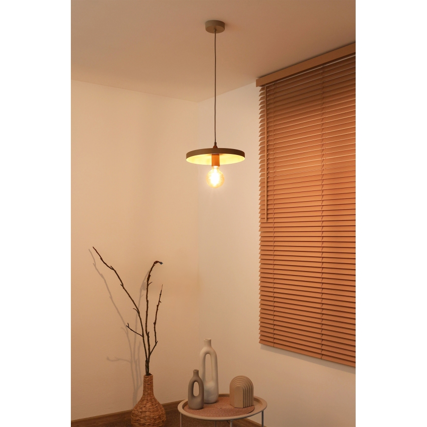 Duolla - Viseča svetilka na kablu IRONLINE 1xE27/15W/230V, Ø 30 cm, bežna/bakrena