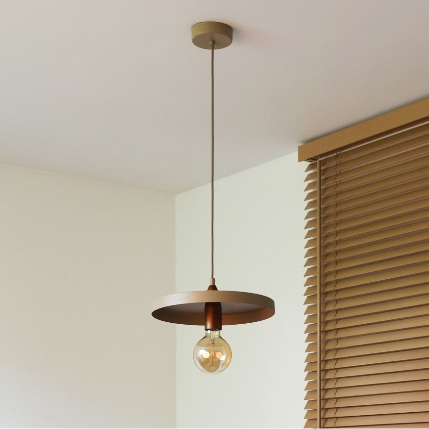 Duolla - Viseča svetilka na kablu IRONLINE 1xE27/15W/230V, Ø 30 cm, bežna/bakrena