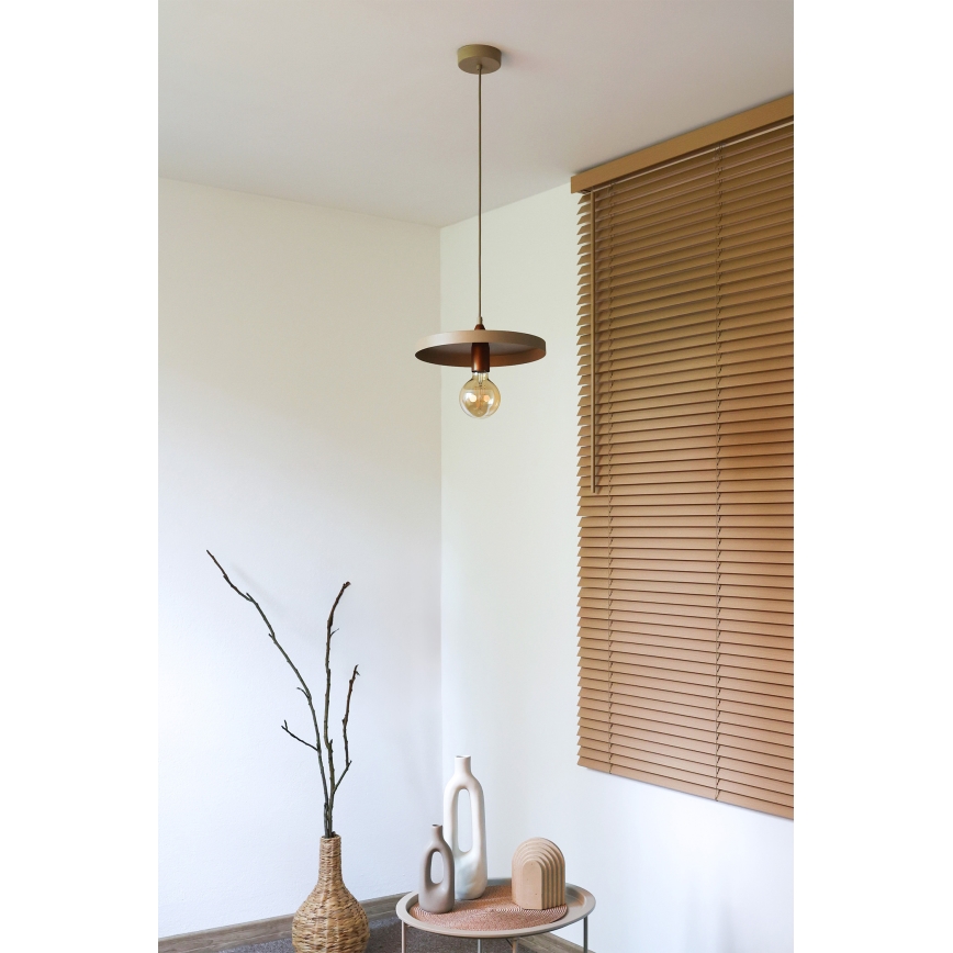 Duolla - Viseča svetilka na kablu IRONLINE 1xE27/15W/230V, Ø 30 cm, bežna/bakrena