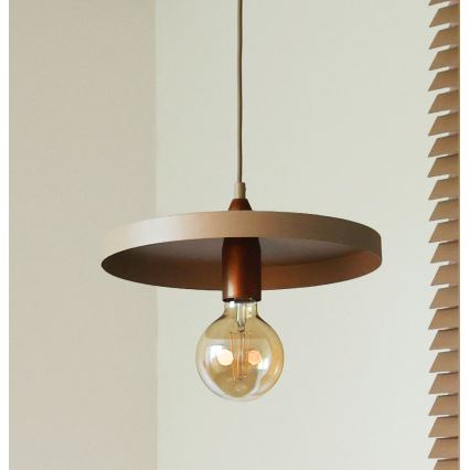 Duolla - Viseča svetilka na kablu IRONLINE 1xE27/15W/230V, Ø 30 cm, bežna/bakrena