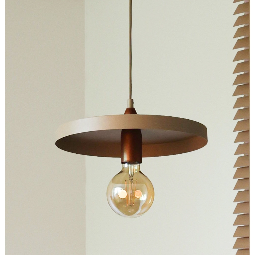 Duolla - Viseča svetilka na kablu IRONLINE 1xE27/15W/230V, Ø 30 cm, bežna/bakrena