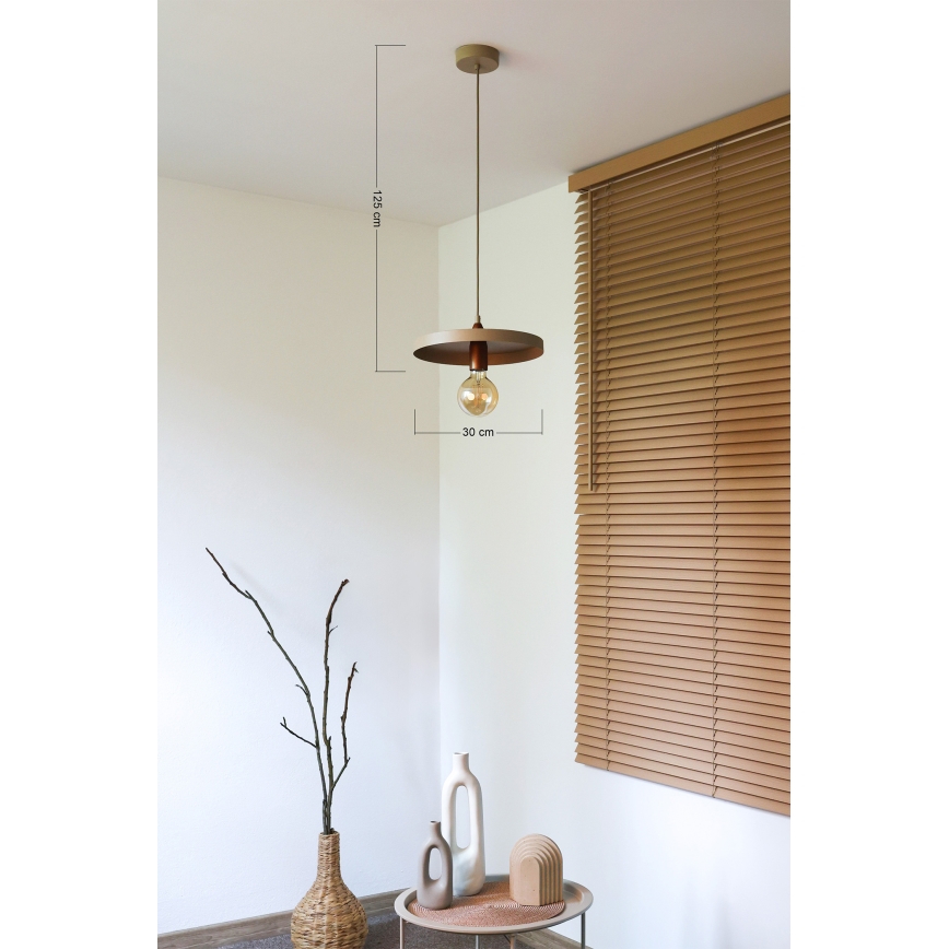 Duolla - Viseča svetilka na kablu IRONLINE 1xE27/15W/230V, Ø 30 cm, bežna/bakrena