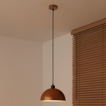 Duolla - Viseči lestenec IRONLINE 1xE27/15W/230V, premer 27 cm, bakrena/črna
