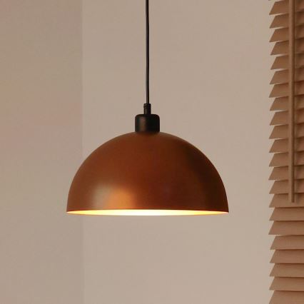 Duolla - Viseči lestenec IRONLINE 1xE27/15W/230V, premer 27 cm, bakrena/črna