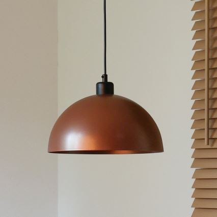 Duolla - Viseči lestenec IRONLINE 1xE27/15W/230V, premer 27 cm, bakrena/črna