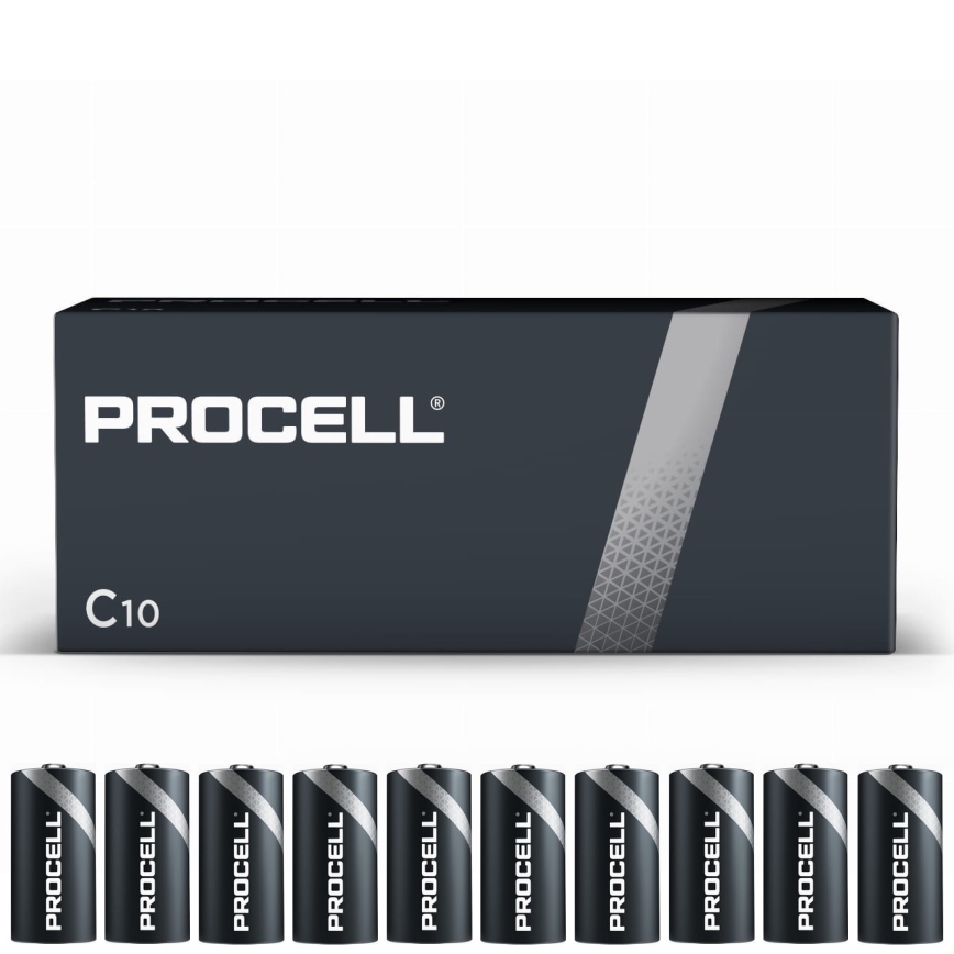 Duracell - 10 kos Alkalna baterija Procell Industrial LR14/C 1,5V 9038 mAh