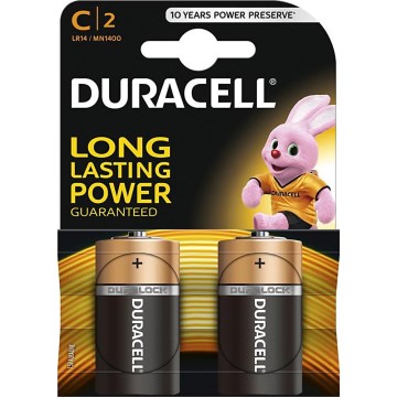 Duracell - 2 kos Alkalna baterija Basic LR14/C 1,5V 2200 mAh