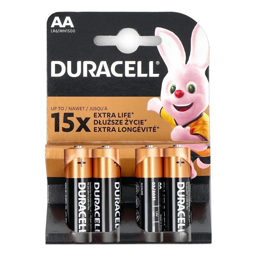 Duracell - 4 kos Alkalna baterija Basic LR06/AA 1,5V 2650 mAh