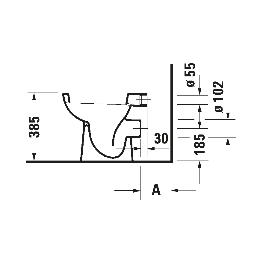 Duravit 21080900002 - Stoječa WC školjka D-CODE keramika/sijajno bela