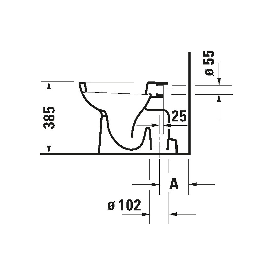 Duravit 21100100002 - Stoječa WC školjka D-CODE keramika/sijajna bela