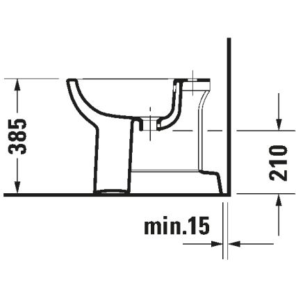 Duravit 22371000002 - Stoječi bide D-CODE 35,5x52,5 cm keramika/sijajno bela