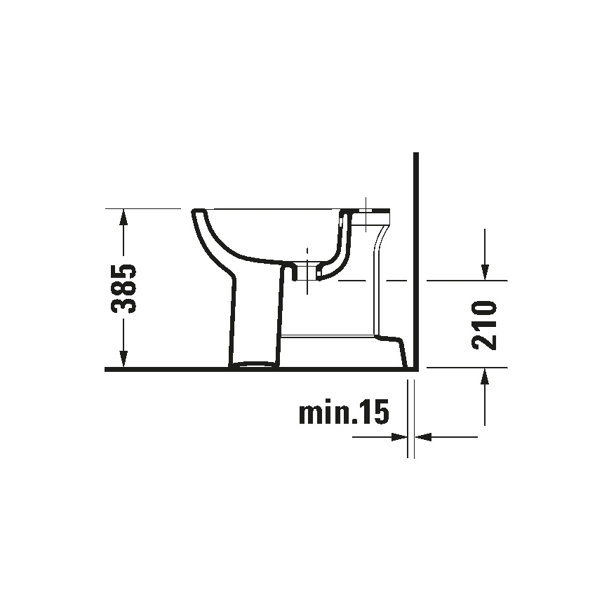 Duravit 22371000002 - Stoječi bide D-CODE 35,5x52,5 cm keramika/sijajno bela