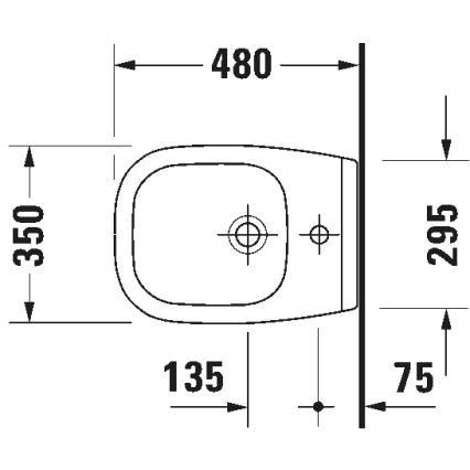 Duravit 22371500002 - Viseči bide D-CODE keramika/visoko sijajna bela