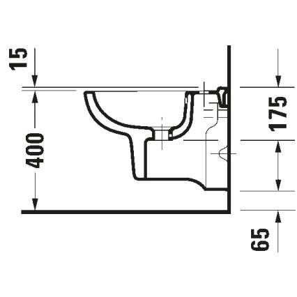 Duravit 22371500002 - Viseči bide D-CODE keramika/visoko sijajna bela