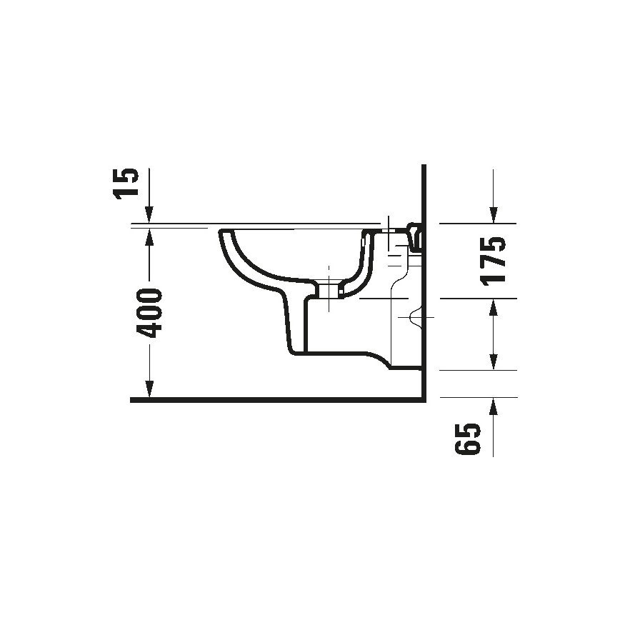 Duravit 22371500002 - Viseči bide D-CODE keramika/visoko sijajna bela