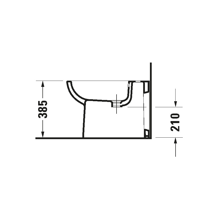 Duravit 22411000002 - Stoječi bide D-CODE 35,5x52,5 cm keramika/sijajna bela