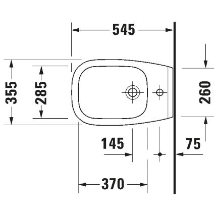 Duravit 22571500002 - Stenski bide D-CODE keramika/sijajna bela