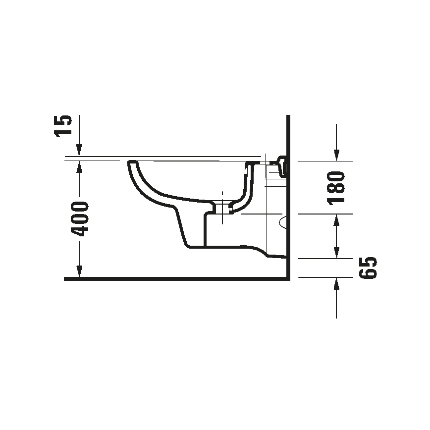 Duravit 22571500002 - Stenski bide D-CODE keramika/sijajna bela