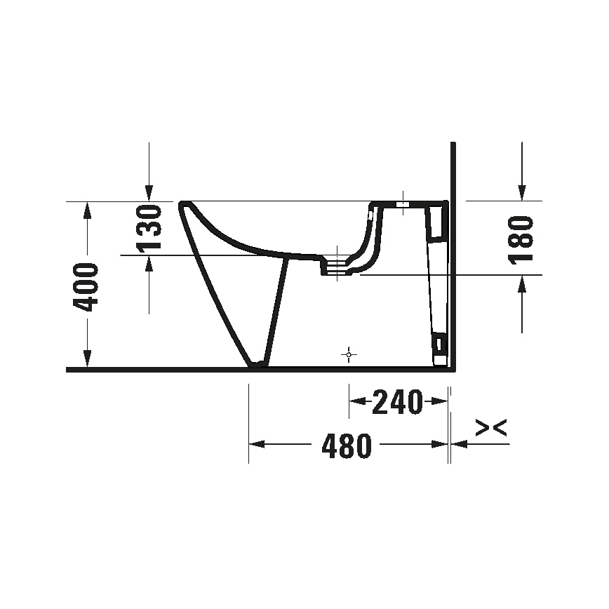 Duravit 2294100000 - Samostoječi bide D-NEO keramika/bela visokega sijaja