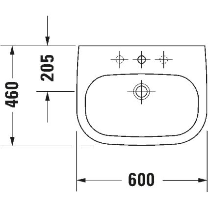 Duravit 23106000002 - Stenski umivalnik D-CODE 60x46 cm keramika/sijajna bela