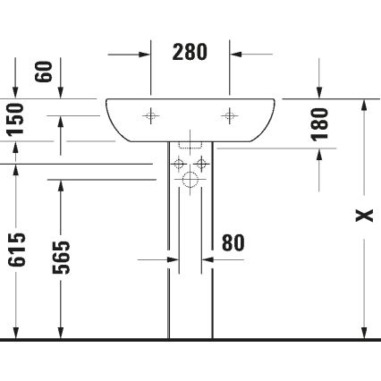 Duravit 23106000002 - Stenski umivalnik D-CODE 60x46 cm keramika/sijajna bela