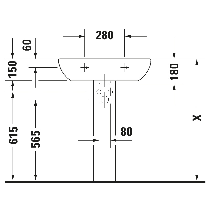 Duravit 23106500002 - Viseči umivalnik D-CODE 65x50 cm, keramičen, sijajno bel