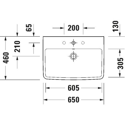 Duravit 23756500002 - viseči umivalnik D-NEO 65x46 cm keramika/sijajna bela