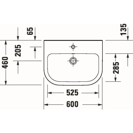 Duravit 23986000002 - Viseči umivalnik D-CODE 60x46 cm keramika/sijajna bela