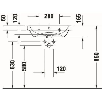 Duravit 23986000002 - Viseči umivalnik D-CODE 60x46 cm keramika/sijajna bela