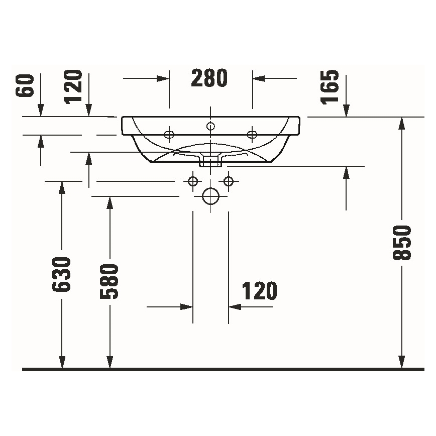 Duravit 23986000002 - Viseči umivalnik D-CODE 60x46 cm keramika/sijajna bela