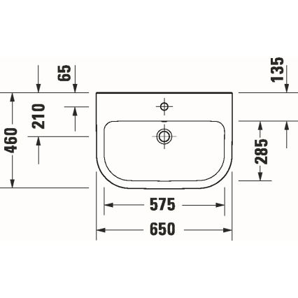 Duravit 23986500002 - Viseči umivalnik D-CODE 65x46 cm keramika/sijajna bela