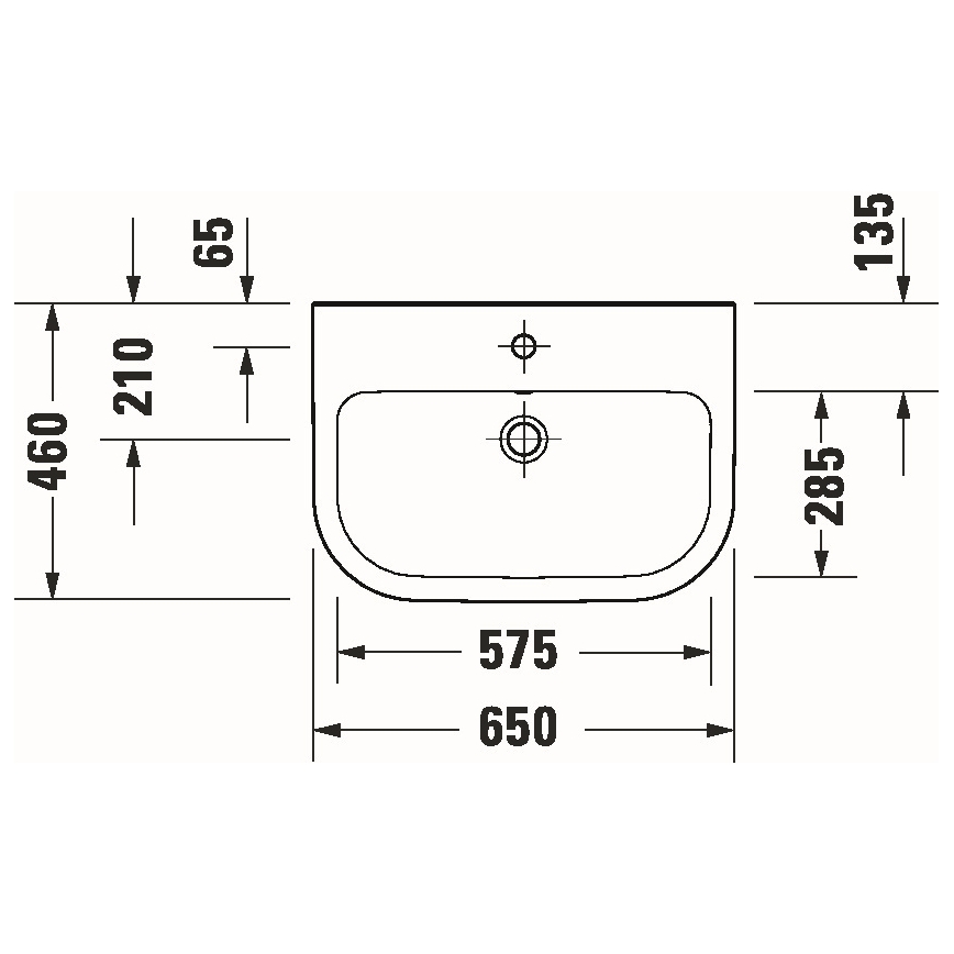 Duravit 23986500002 - Viseči umivalnik D-CODE 65x46 cm keramika/sijajna bela