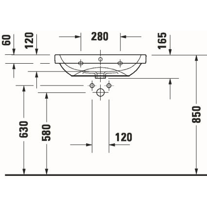 Duravit 23986500002 - Viseči umivalnik D-CODE 65x46 cm keramika/sijajna bela