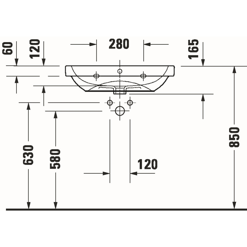 Duravit 23986500002 - Viseči umivalnik D-CODE 65x46 cm keramika/sijajna bela