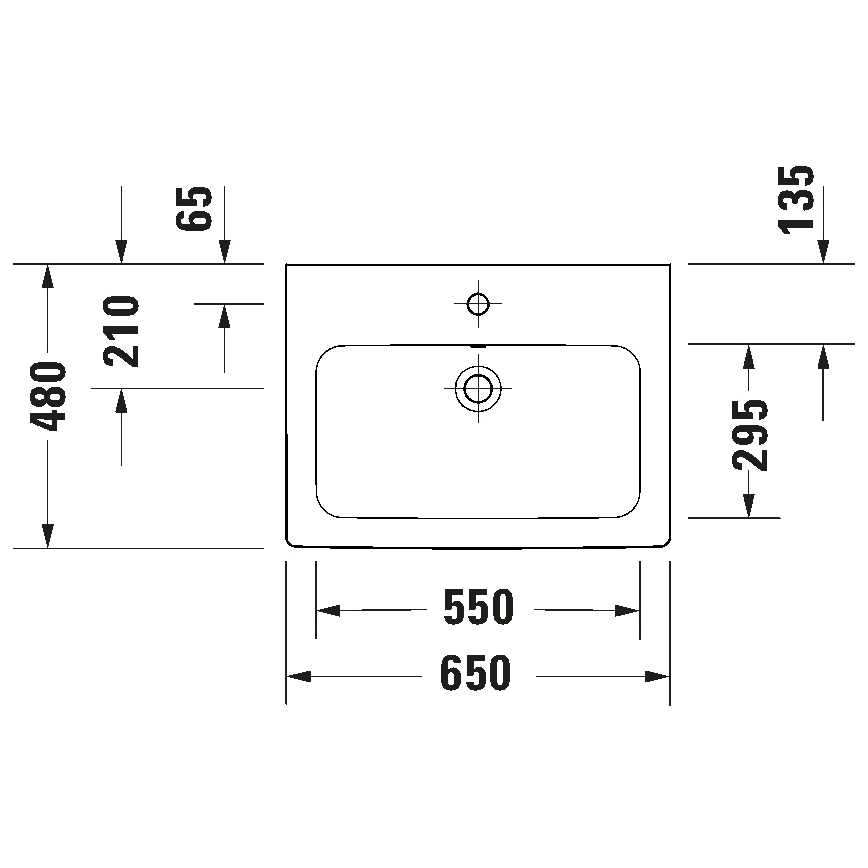 Duravit 23996500002 - Viseči umivalnik D-CODE 65x48 cm keramika/sijajna bela