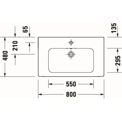 Duravit 23998000002 - Viseči umivalnik D-CODE 80x48 cm keramika/sijajna bela