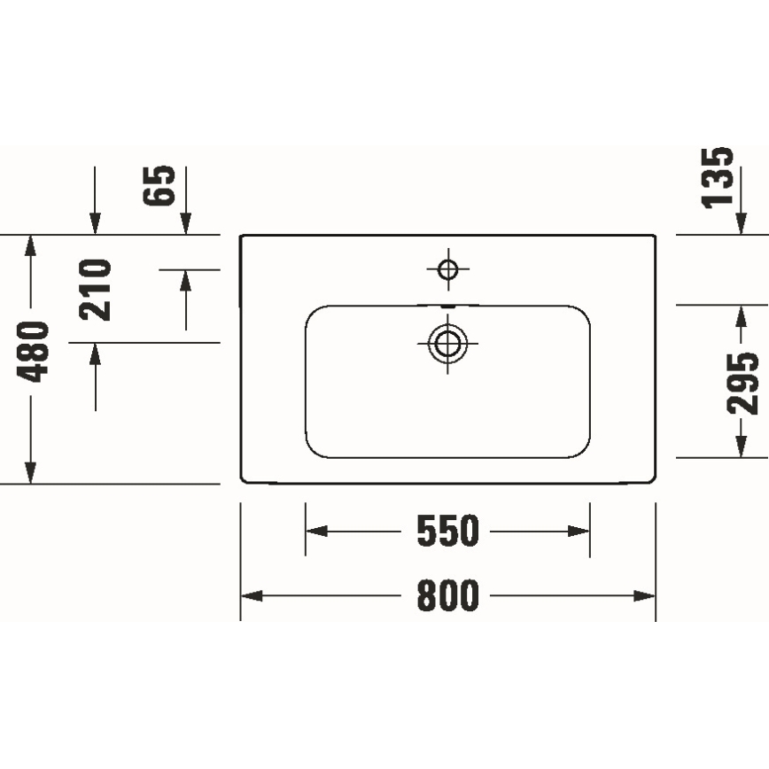 Duravit 23998000002 - Viseči umivalnik D-CODE 80x48 cm keramika/sijajna bela