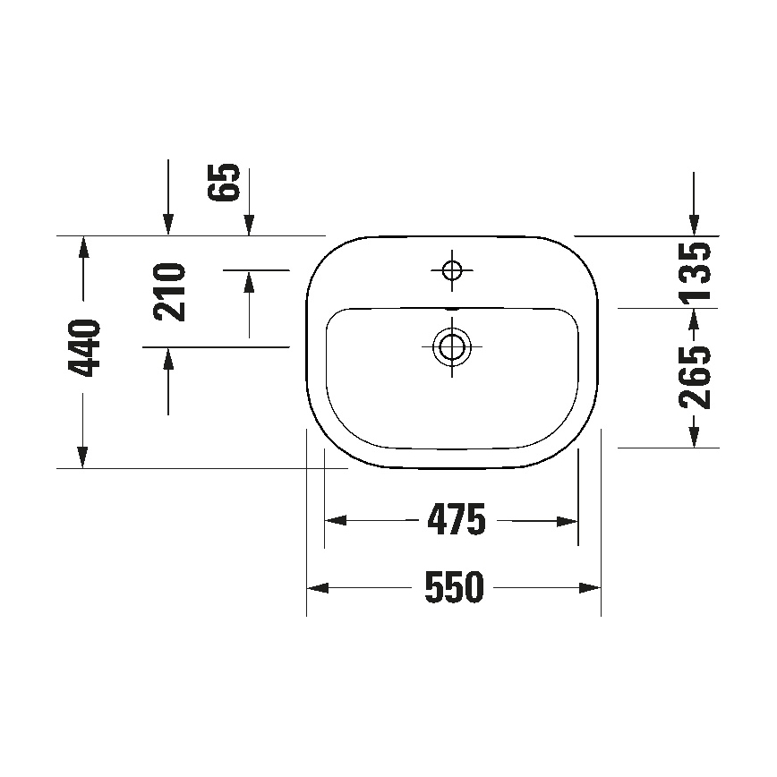 Duravit 24025500002 - Viseči umivalnik D-CODE 55x44 cm keramika/sijajna bela