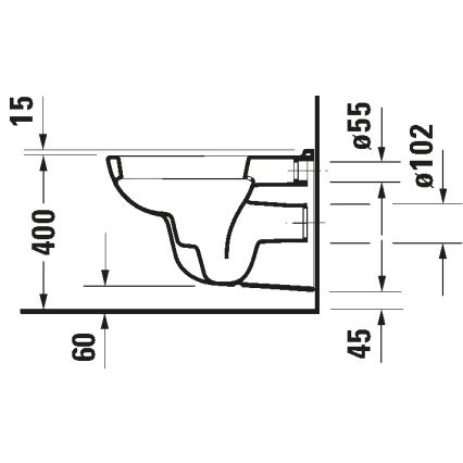 Duravit 25350900002 - Stenska WC školjka D-CODE keramika/sijajna bela