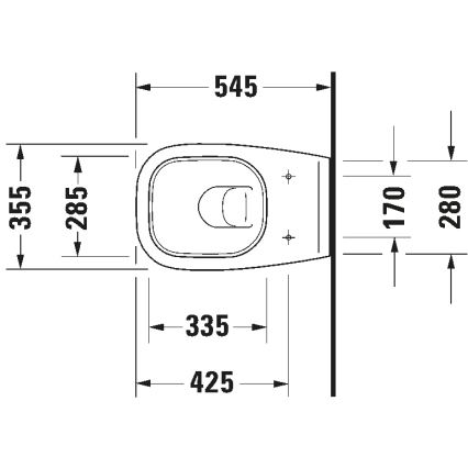 Duravit 25350900002 - Viseči WC D-CODE keramika/sijajna bela