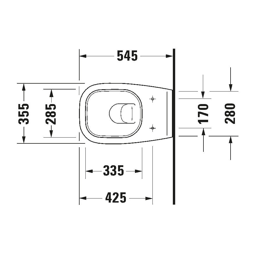 Duravit 25350900002 - Viseči WC D-CODE keramika/sijajna bela