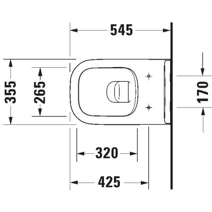 Duravit 25700920002 - Viseče Rimless WC D-CODE, keramika/sijajna bela