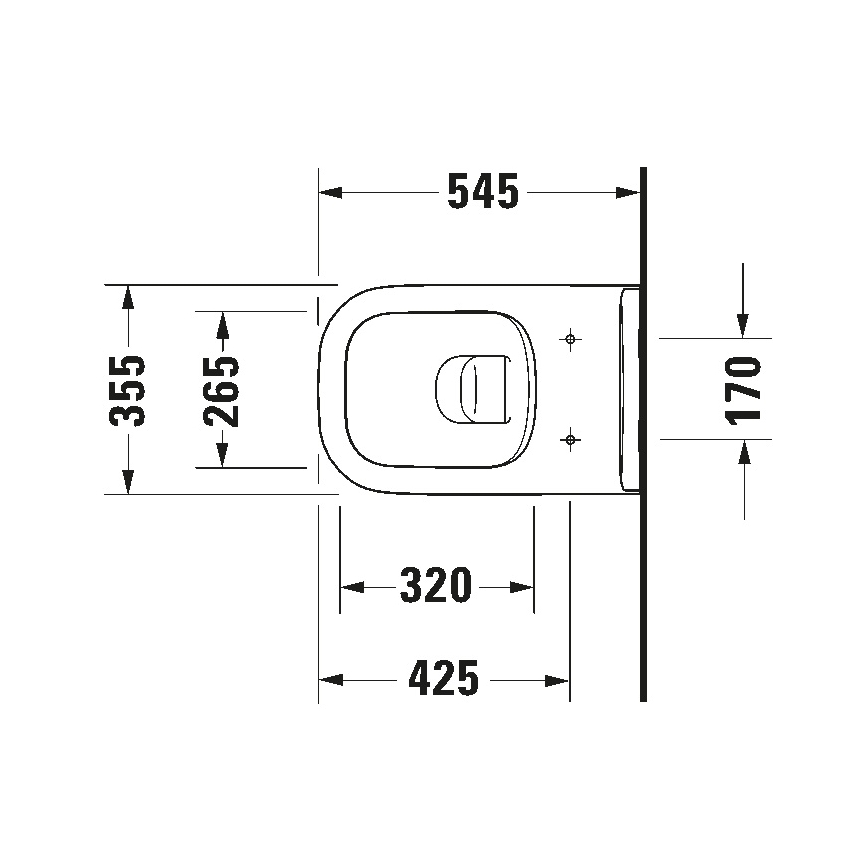 Duravit 25700920002 - Viseče Rimless WC D-CODE, keramika/sijajna bela