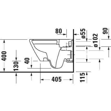 Duravit 29030900212 - Viseča WC školjka Rimless D-CODE, keramika, visok sijaj, bela