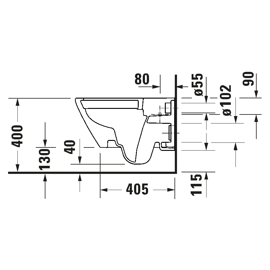 Duravit 29030900212 - Viseča WC školjka Rimless D-CODE, keramika, visok sijaj, bela