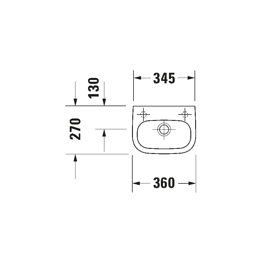 Duravit 7053600082 - Stenski umivalnik D-CODE 36x27 cm keramika/sijajna bela