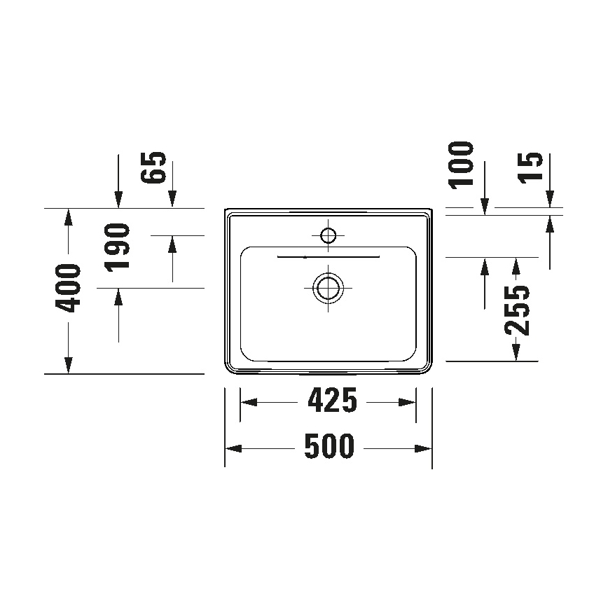 Duravit 742500000 - Viseči umivalnik D-NEO 50x40 cm keramika/sijajna bela