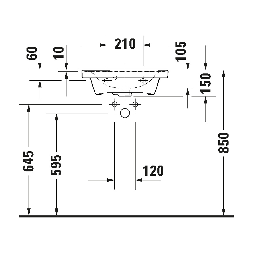 Duravit 742500000 - Viseči umivalnik D-NEO 50x40 cm keramika/sijajna bela