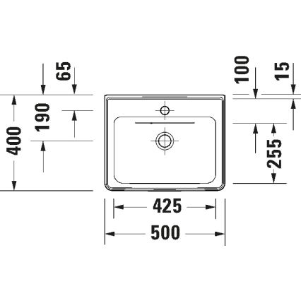 Duravit 742500060 - Viseči umivalnik D-NEO 50x40 cm keramika/visoko sijajna bela