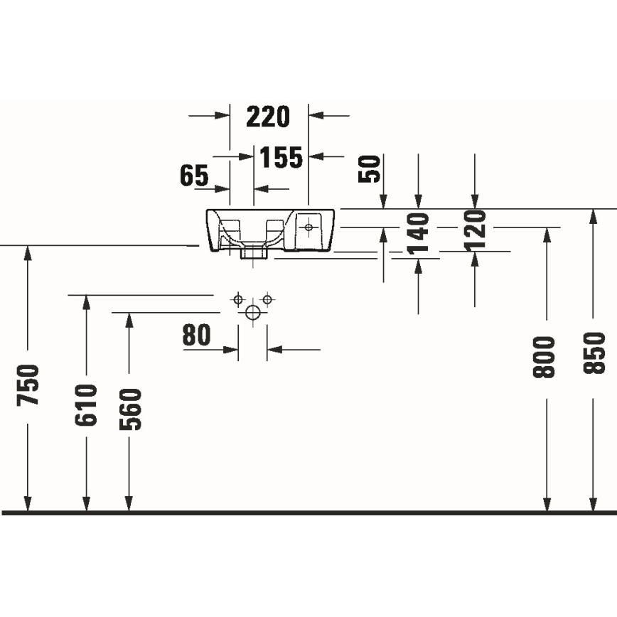 Duravit 7453600412 - Viseči umivalnik D-NEO 36x22 cm keramika/sijajna bela